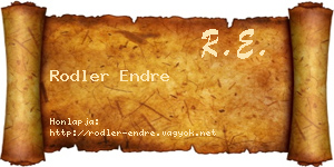 Rodler Endre névjegykártya