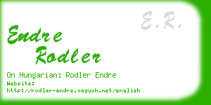 endre rodler business card